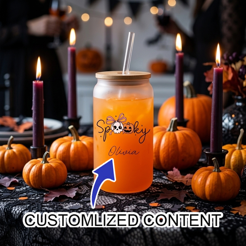 Reusable Straw - Copo de Vidro Personalizado para Halloween