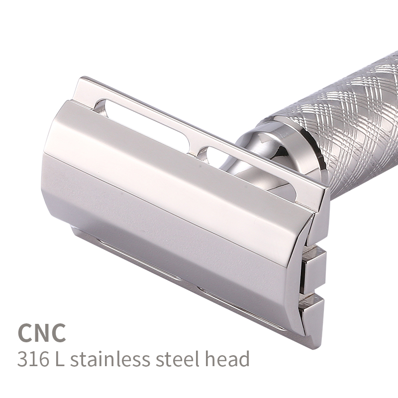 Safety Razor Handle - Cnc 316l aço inoxidável borda dupla