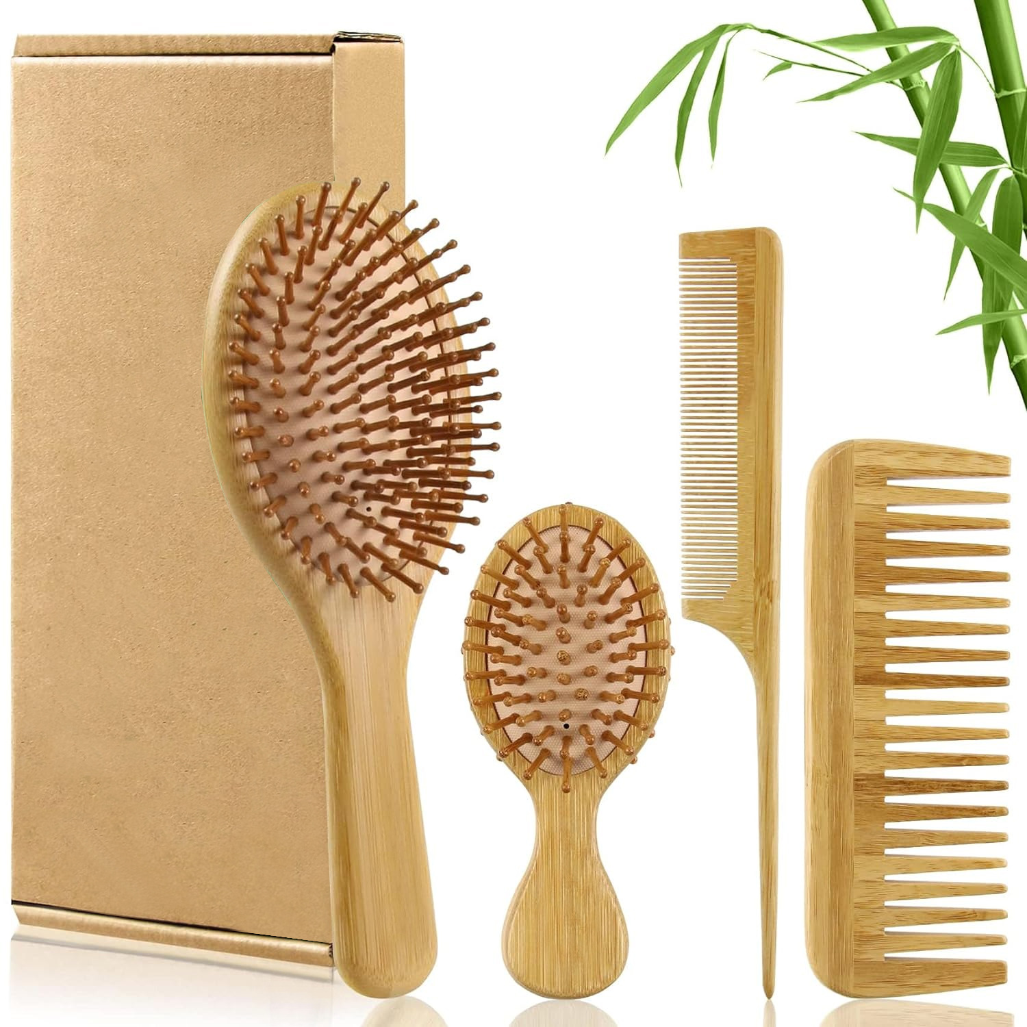Bamboo Toothbrush - Conjunto de Escovas de Cabelo de