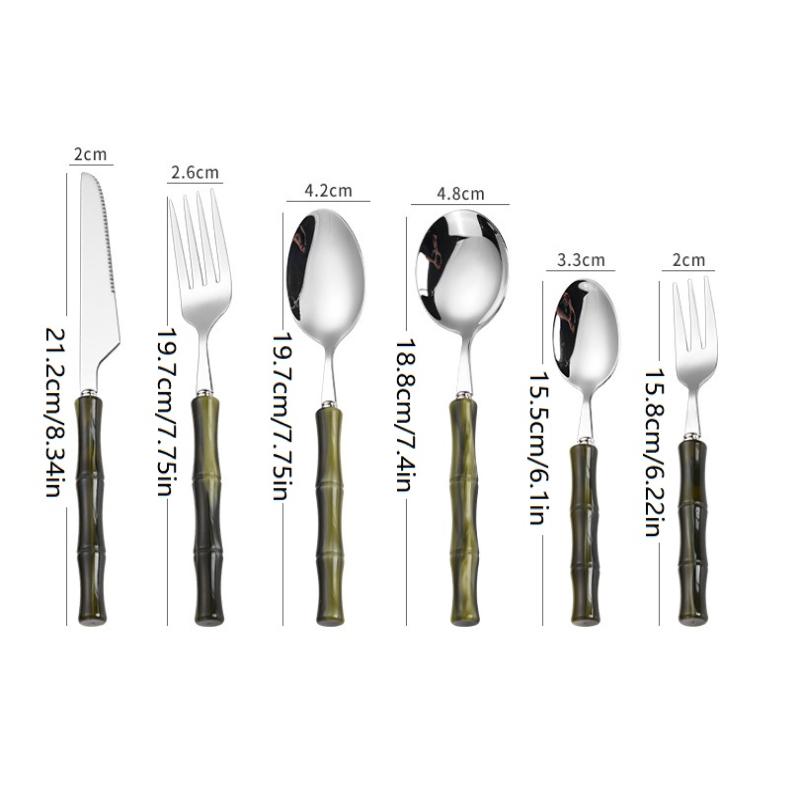Bamboo Cutlery - Talheres de Aço Inoxidável 304 com